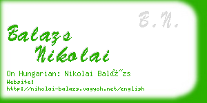 balazs nikolai business card